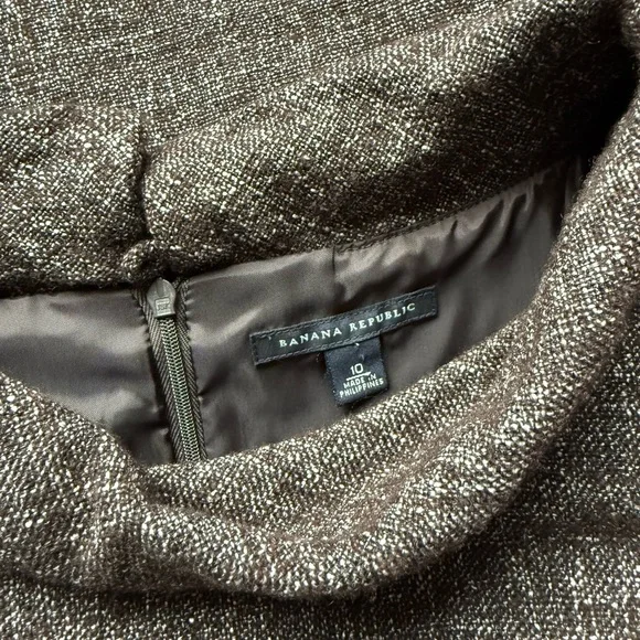 Banana Republic Brown Tweed Belted Sheath Dress Size 10 - Picture 9 of 10